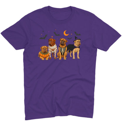 Dogue de Bordeaux Halloween Lineup - Adult Unisex T-Shirt