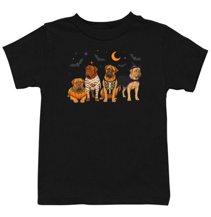 Dogue de Bordeaux Halloween Lineup - Kids Unisex T-Shirt