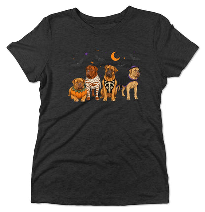 Dogue de Bordeaux Halloween Lineup - Women's Tri-Blend T-Shirt