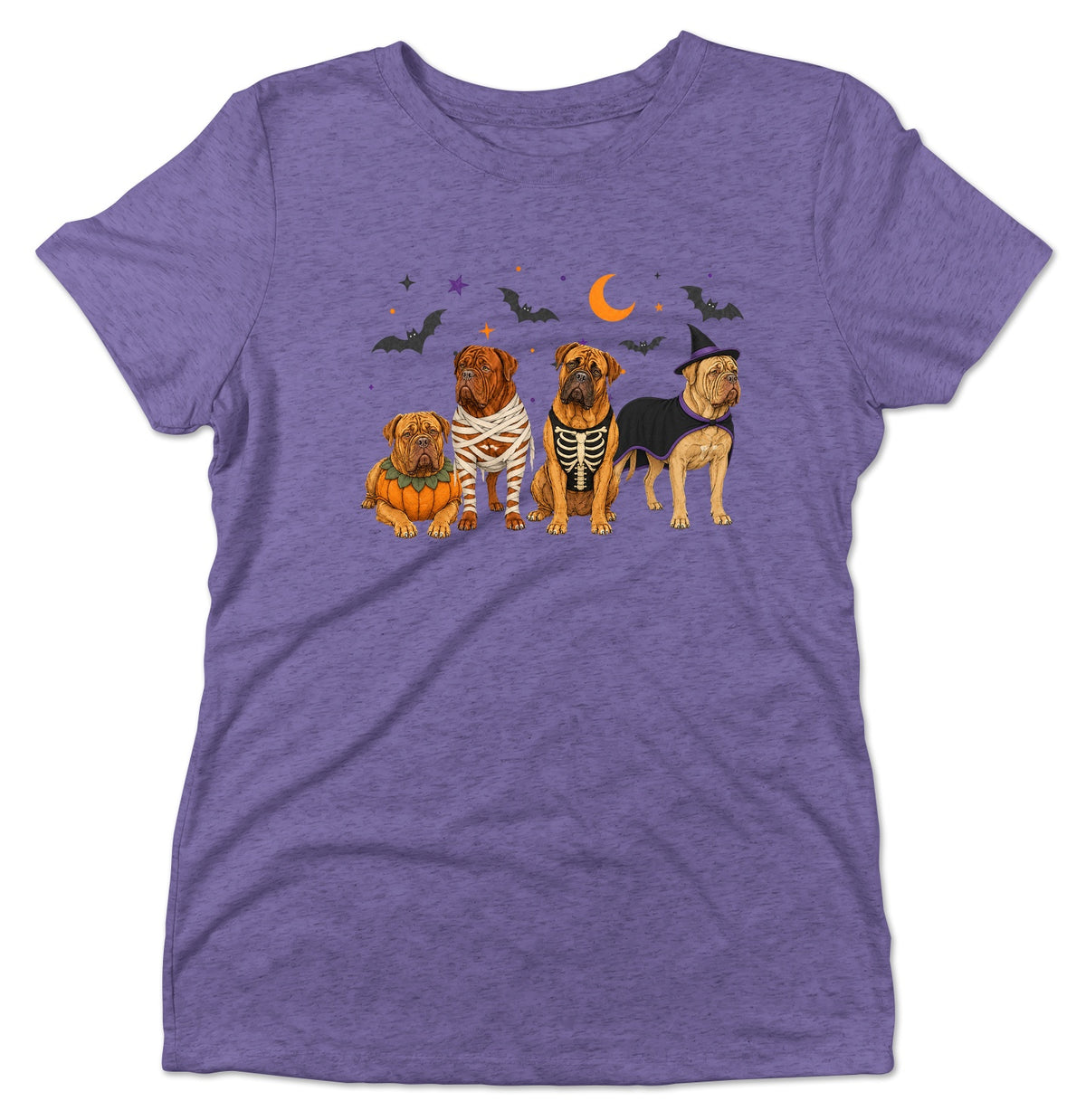 Dogue de Bordeaux Halloween Lineup - Women's Tri-Blend T-Shirt