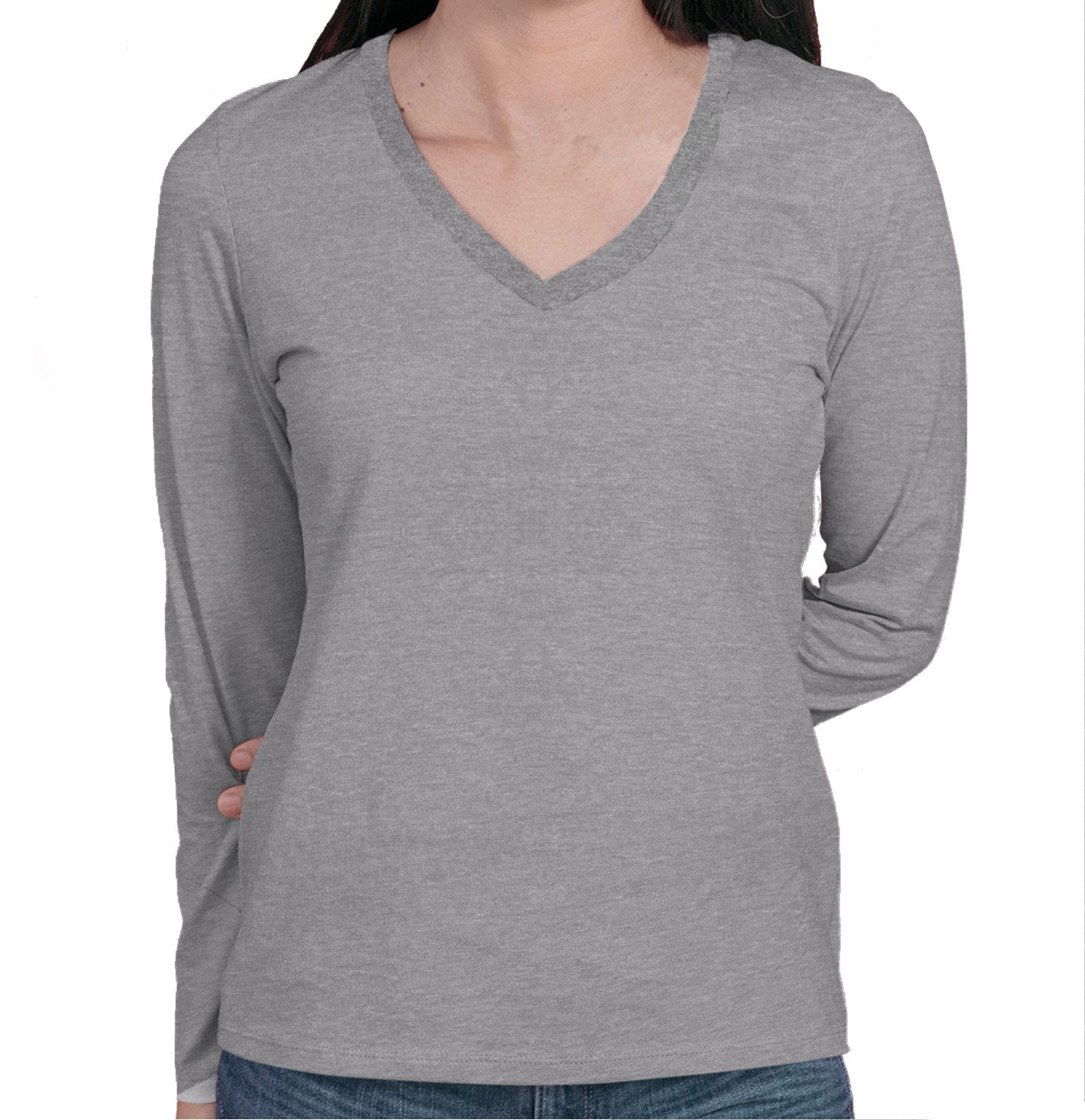 Golden Mom Illustration - Personalized Custom Women's V-Neck Long Sleeve T-Shirt