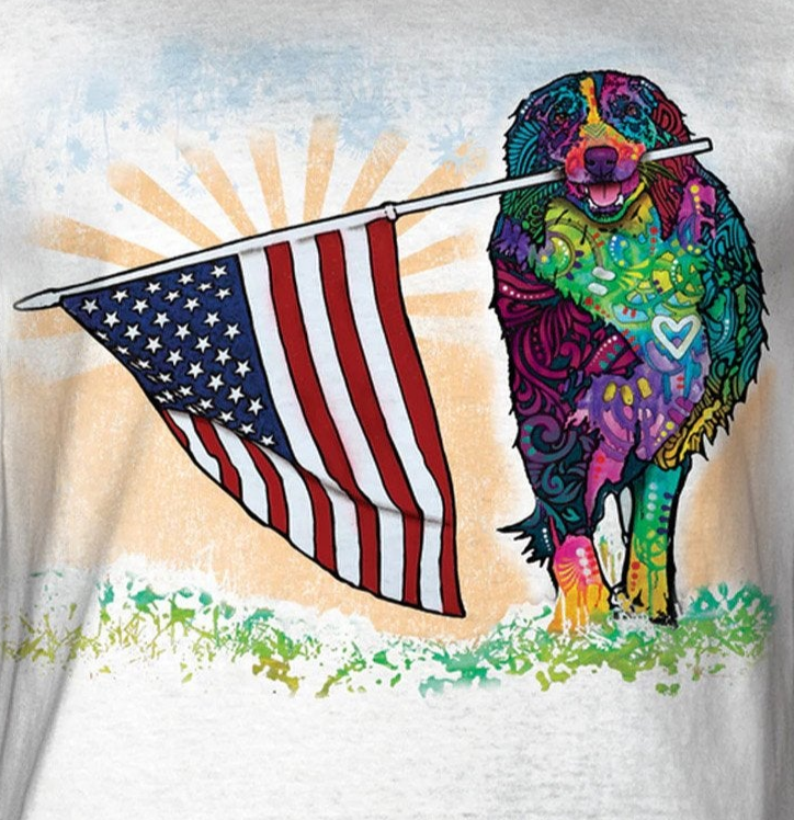 Russo Flag Up Dog - Adult Unisex T-Shirt