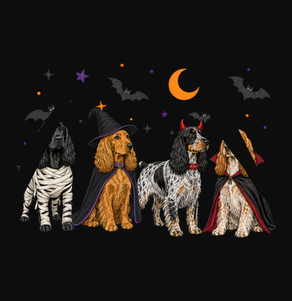 English Cocker Spaniel Halloween Lineup - Adult Unisex Hoodie