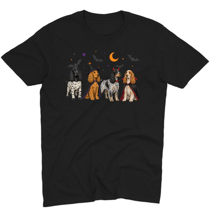 English Cocker Spaniel Halloween Lineup - Adult Unisex T-Shirt