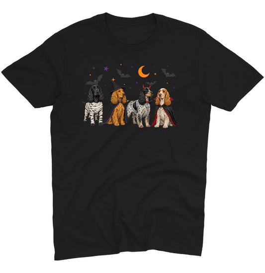 English Cocker Spaniel Halloween Lineup - Adult Unisex T-Shirt