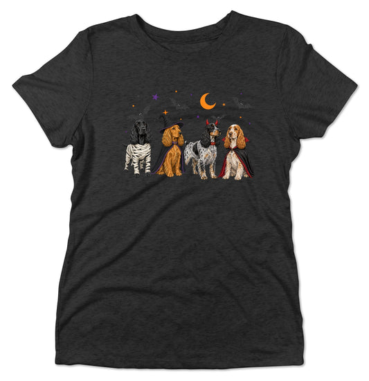 English Cocker Spaniel Halloween Lineup - Women's Tri-Blend T-Shirt