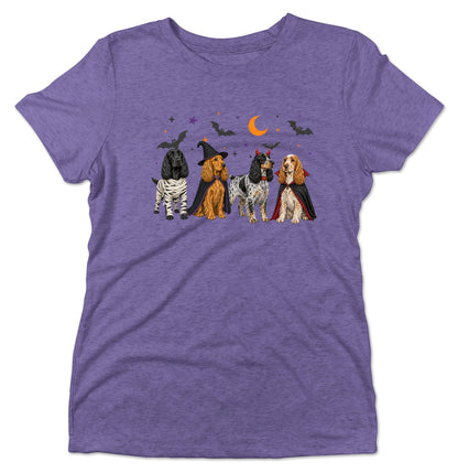 English Cocker Spaniel Halloween Lineup - Women's Tri-Blend T-Shirt