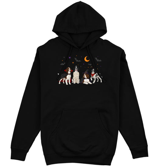 English Springer Spaniel Halloween Lineup - Adult Unisex Hoodie