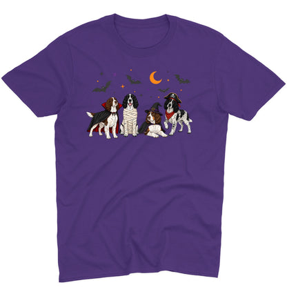 English Springer Spaniel Halloween Lineup - Adult Unisex T-Shirt