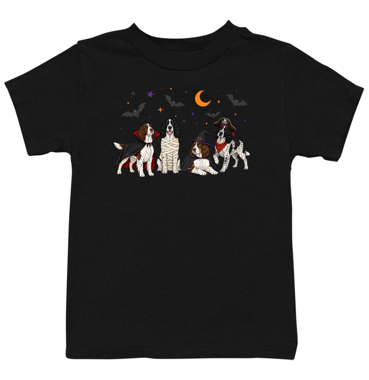 English Springer Spaniel Halloween Lineup - Kids Unisex T-Shirt