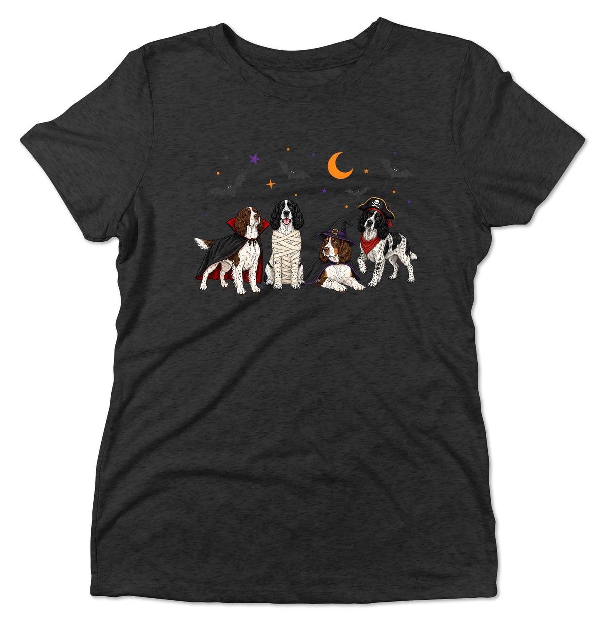 English Springer Spaniel Halloween Lineup - Women's Tri-Blend T-Shirt