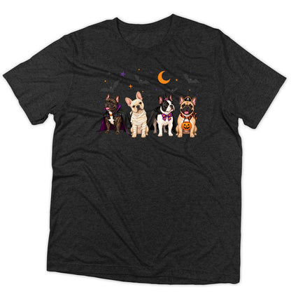 French Bulldog Halloween Lineup - Adult Tri-Blend T-Shirt