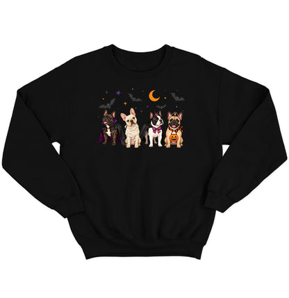 French Bulldog Halloween Lineup - Adult Unisex Crewneck Sweatshirt