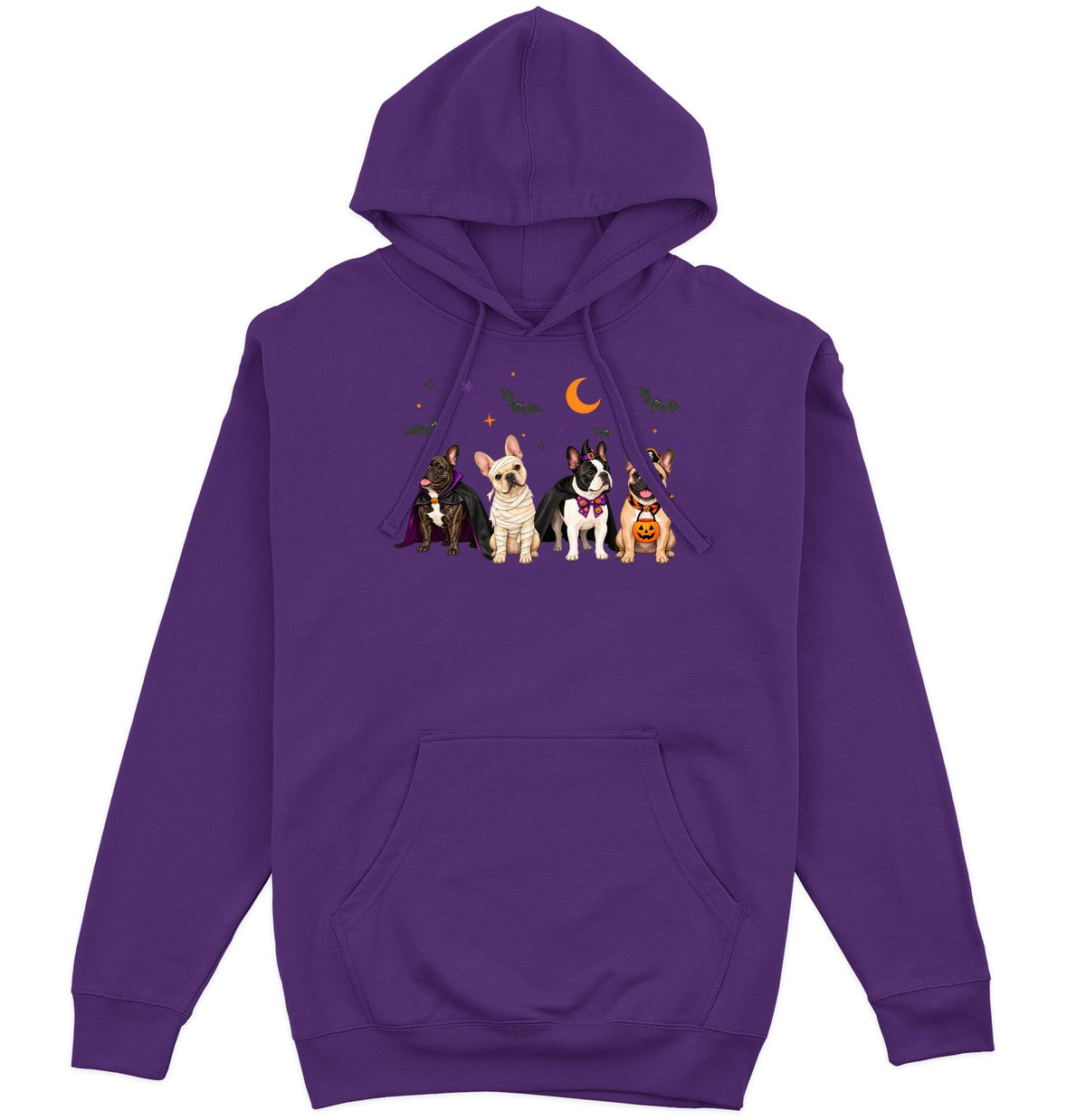 French Bulldog Halloween Lineup - Adult Unisex Hoodie