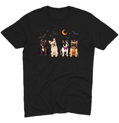 French Bulldog Halloween Lineup - Adult Unisex T-Shirt