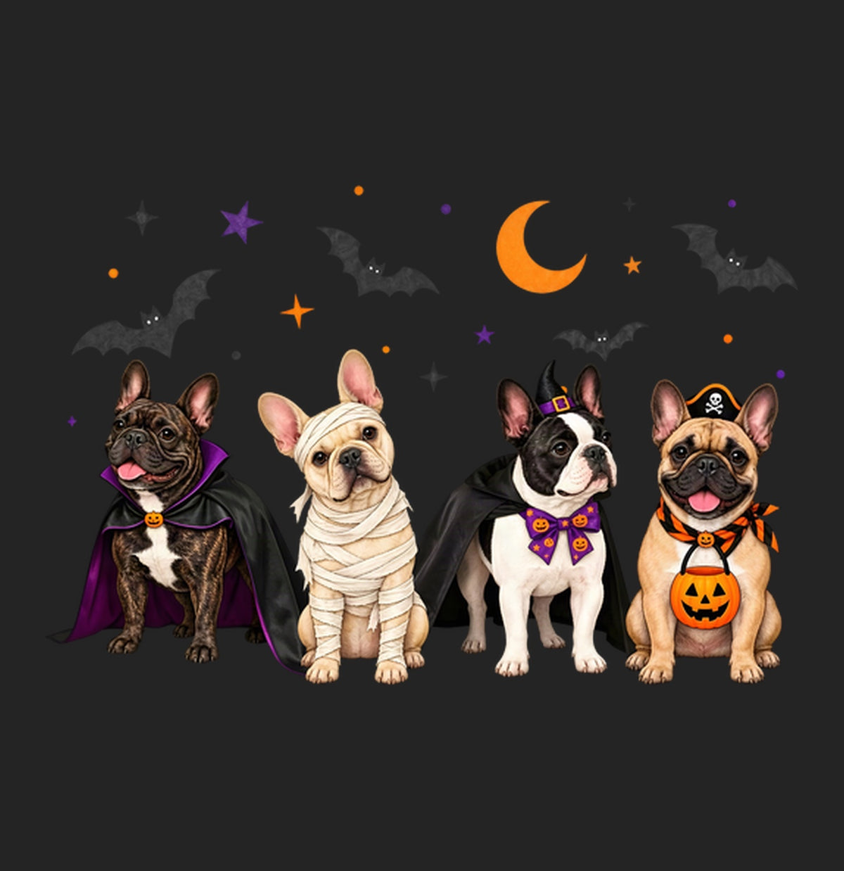 French Bulldog Halloween Lineup - Women's Tri-Blend T-Shirt