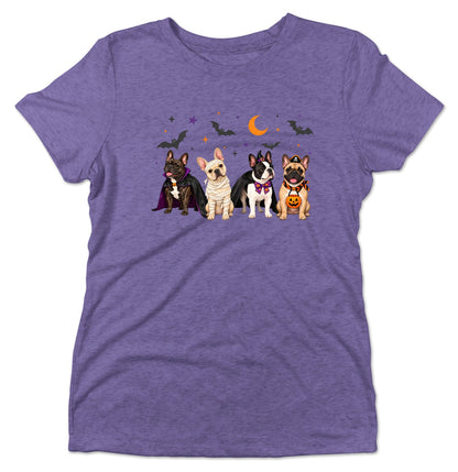 French Bulldog Halloween Lineup - Women's Tri-Blend T-Shirt