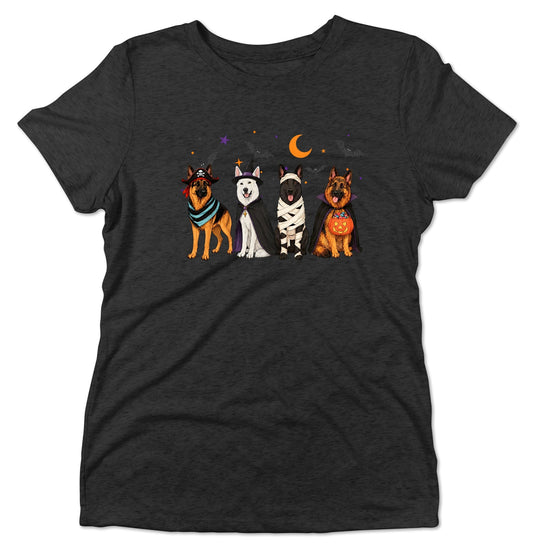 German Shepherd Halloween Lineup - Women's Tri-Blend T-Shirt
