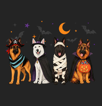 German Shepherd Halloween Lineup - Women's Tri-Blend T-Shirt