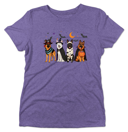 German Shepherd Halloween Lineup - Women's Tri-Blend T-Shirt