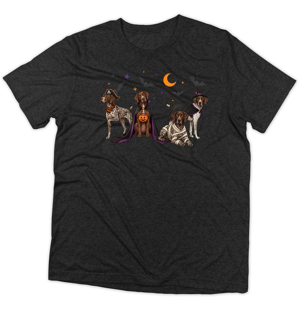 German Shorthaired Pointer Halloween Lineup - Adult Tri-Blend T-Shirt