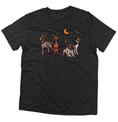 German Shorthaired Pointer Halloween Lineup - Adult Tri-Blend T-Shirt