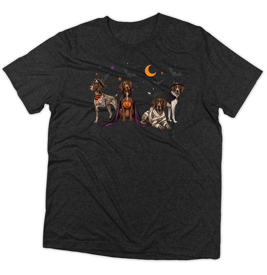 German Shorthaired Pointer Halloween Lineup - Adult Tri-Blend T-Shirt