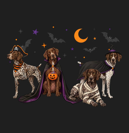 German Shorthaired Pointer Halloween Lineup - Adult Tri-Blend T-Shirt