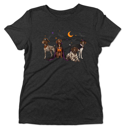 German Shorthaired Pointer Halloween Lineup - Women's Tri-Blend T-Shirt