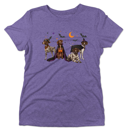 German Shorthaired Pointer Halloween Lineup - Women's Tri-Blend T-Shirt