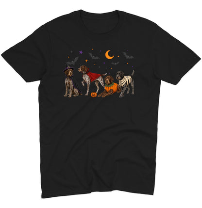 German Wirehaired Pointer Halloween Lineup - Adult Unisex T-Shirt