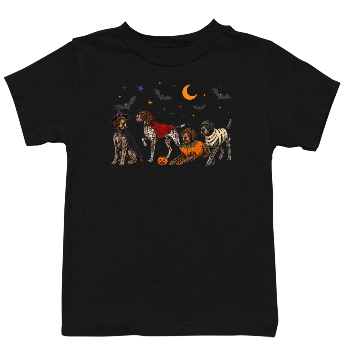 German Wirehaired Pointer Halloween Lineup - Kids Unisex T-Shirt
