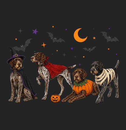 German Wirehaired Pointer Halloween Lineup - Women's Tri-Blend T-Shirt