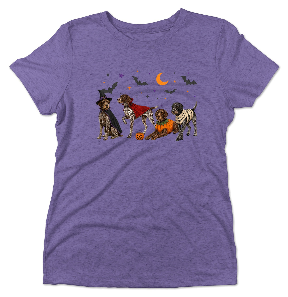German Wirehaired Pointer Halloween Lineup - Women's Tri-Blend T-Shirt