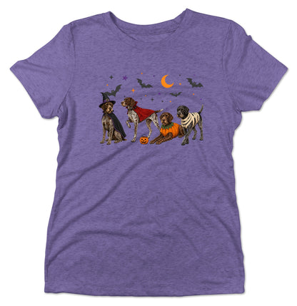 German Wirehaired Pointer Halloween Lineup - Women's Tri-Blend T-Shirt
