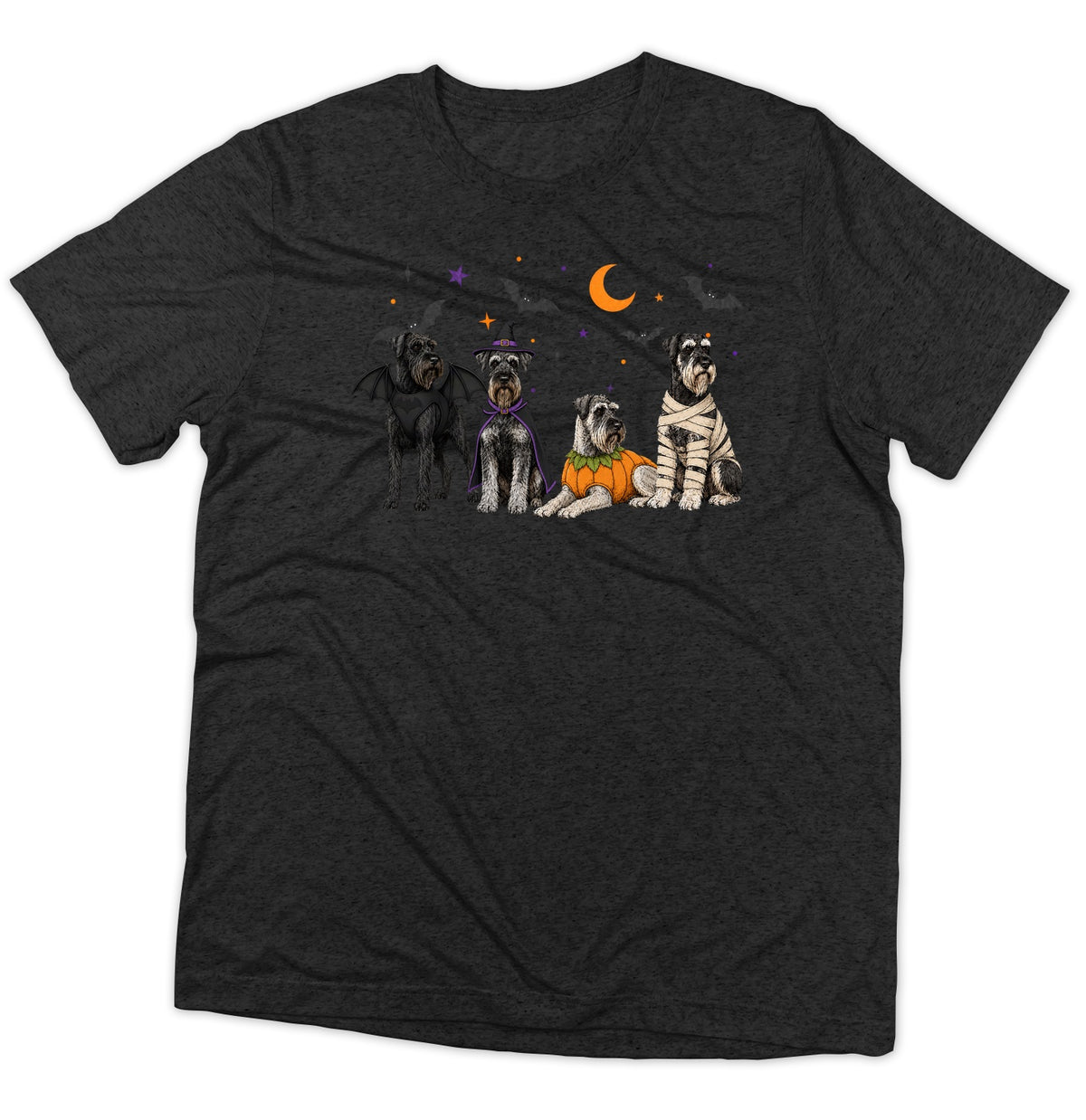 Giant Schnauzer Halloween Lineup - Adult Tri-Blend T-Shirt