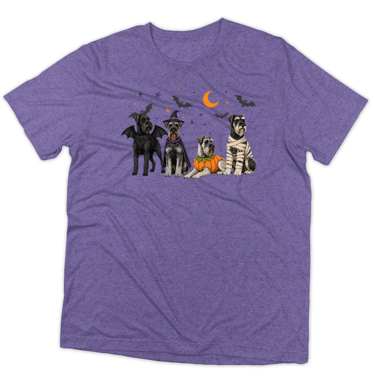 Giant Schnauzer Halloween Lineup - Adult Tri-Blend T-Shirt