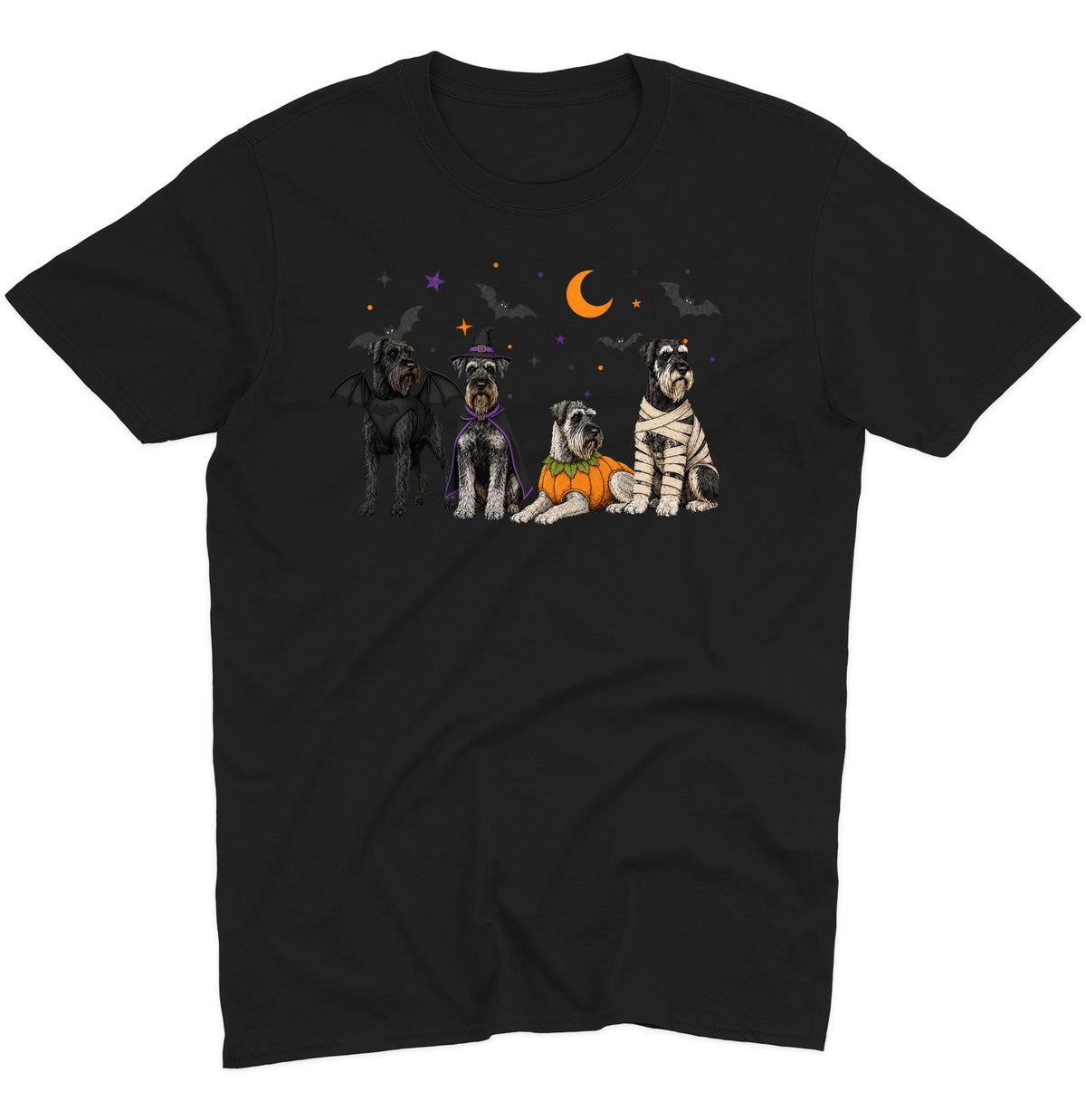 Giant Schnauzer Halloween Lineup - Adult Unisex T-Shirt