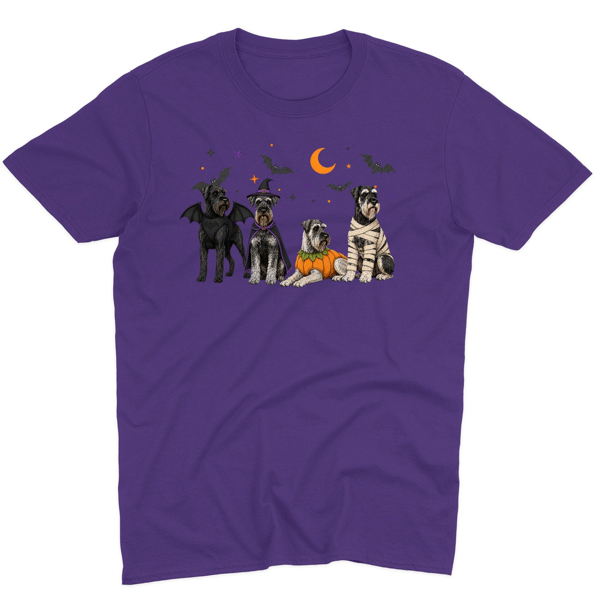 Giant Schnauzer Halloween Lineup - Adult Unisex T-Shirt