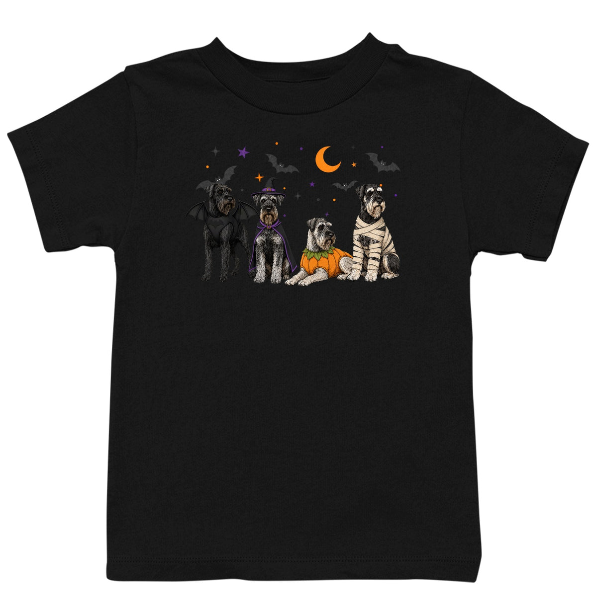 Giant Schnauzer Halloween Lineup - Kids Unisex T-Shirt