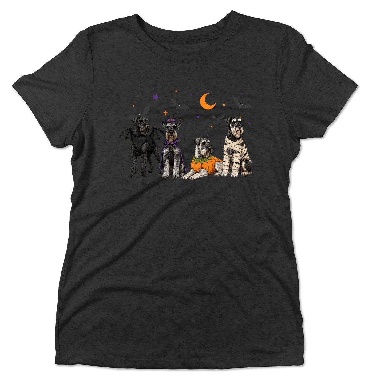 Giant Schnauzer Halloween Lineup - Women's Tri-Blend T-Shirt