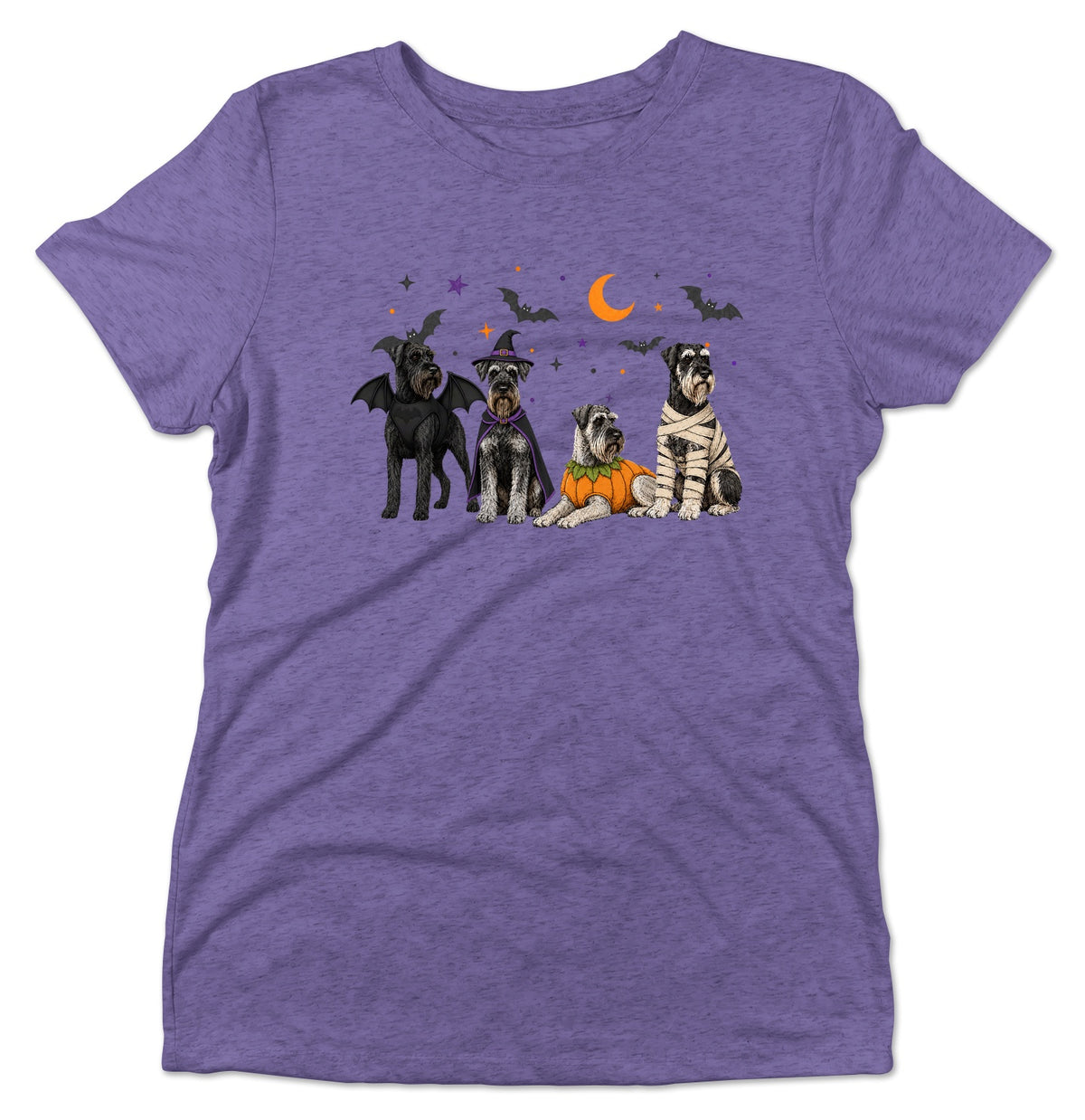 Giant Schnauzer Halloween Lineup - Women's Tri-Blend T-Shirt