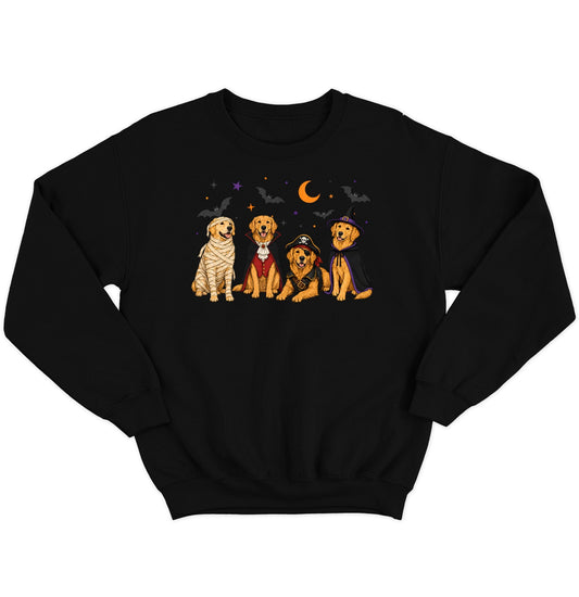 Golden Retriever Halloween Lineup - Adult Unisex Crewneck Sweatshirt