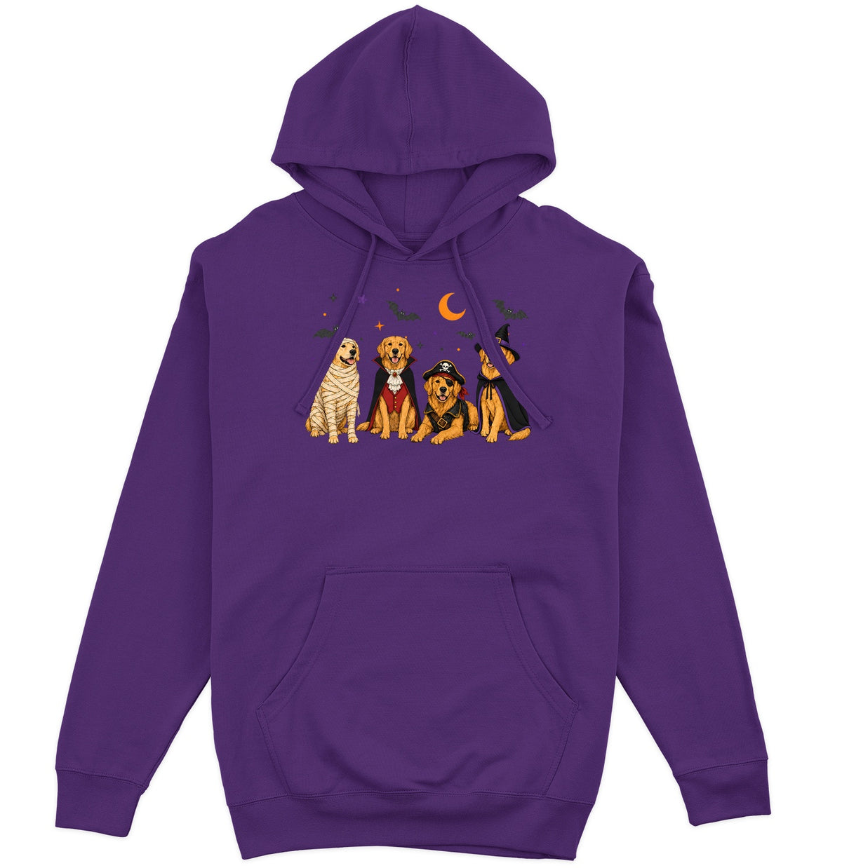 Golden Retriever Halloween Lineup - Adult Unisex Hoodie