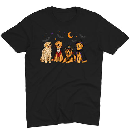 Golden Retriever Halloween Lineup - Adult Unisex T-Shirt