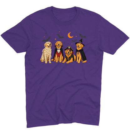 Golden Retriever Halloween Lineup - Adult Unisex T-Shirt
