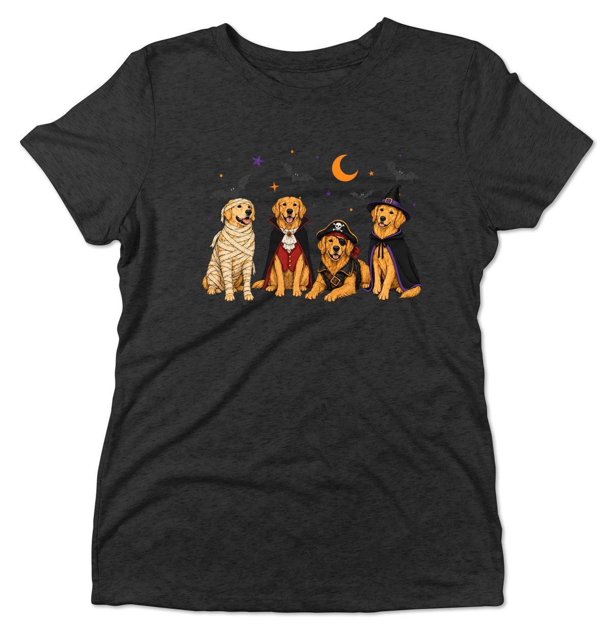 Golden Retriever Halloween Lineup - Women's Tri-Blend T-Shirt