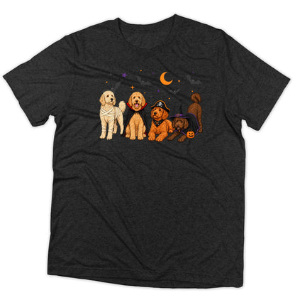 Goldendoodle Halloween Lineup - Adult Tri-Blend T-Shirt