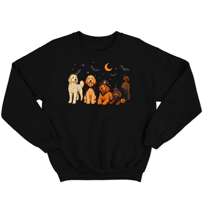 Goldendoodle Halloween Lineup - Adult Unisex Crewneck Sweatshirt