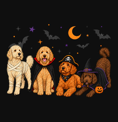 Goldendoodle Halloween Lineup - Adult Unisex Crewneck Sweatshirt